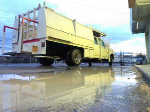 Cleaning the Playa off the truck